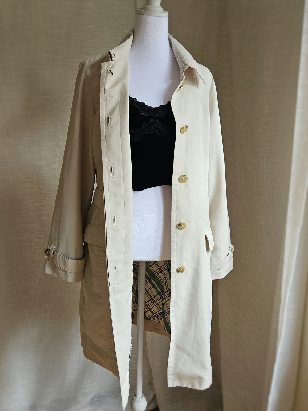 Cutter & Buck Women's Beige WeatherTec Trench Coat - Size S - Picture 2 of 15